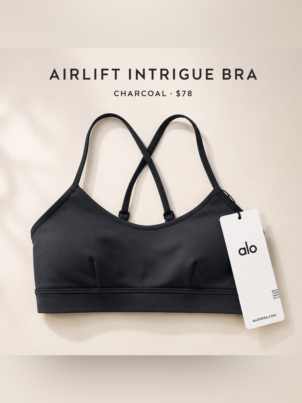 ALO Yoga Airlift Intrigue Bra - Charcoal